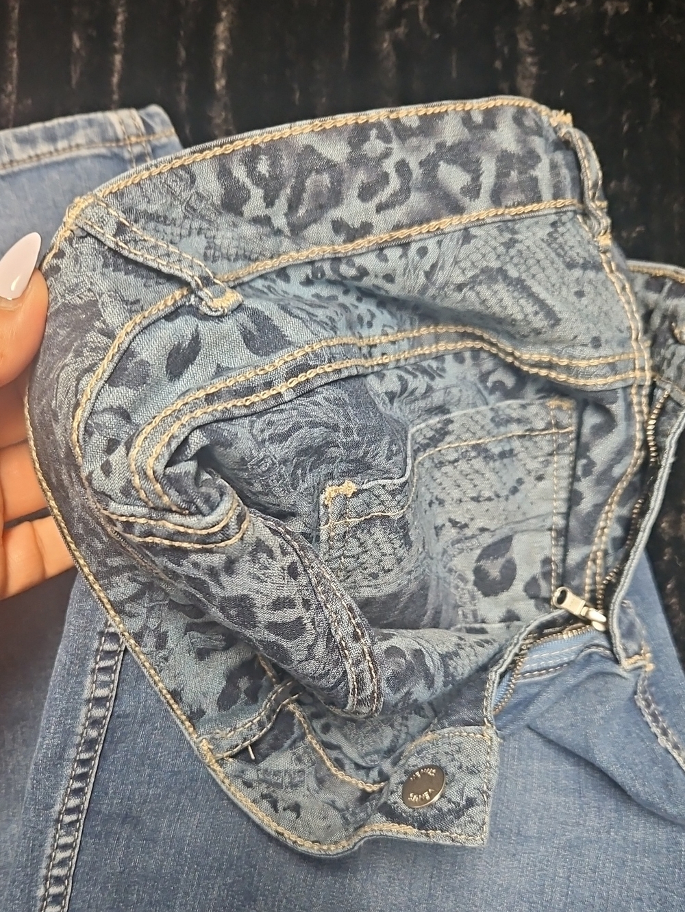 Women’s Light Blue Denim Reversable  Jeans - Picture 2 of 5
